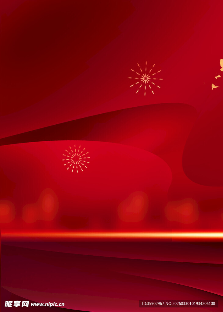 红色渐变背景简约喜庆风