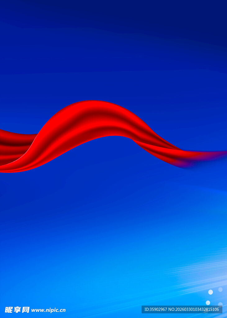 飘扬的红色绸带于蓝天