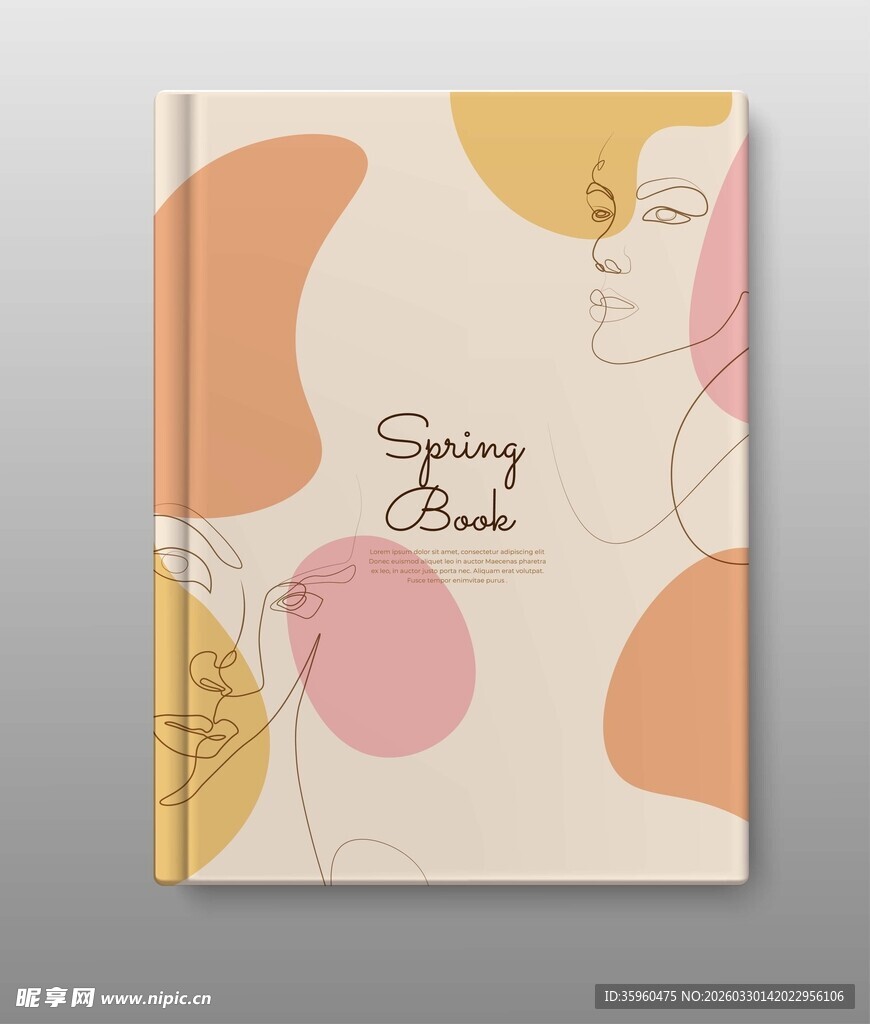 简约插画风格笔记本封面