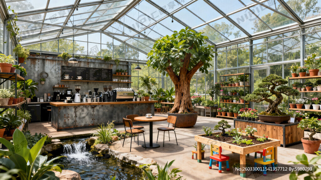 开在400平巨大玻璃阳光房的创