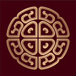 中式金色传统花纹图案