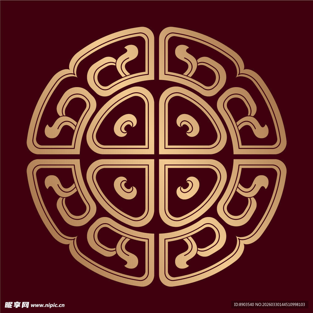 中式金色传统花纹图案