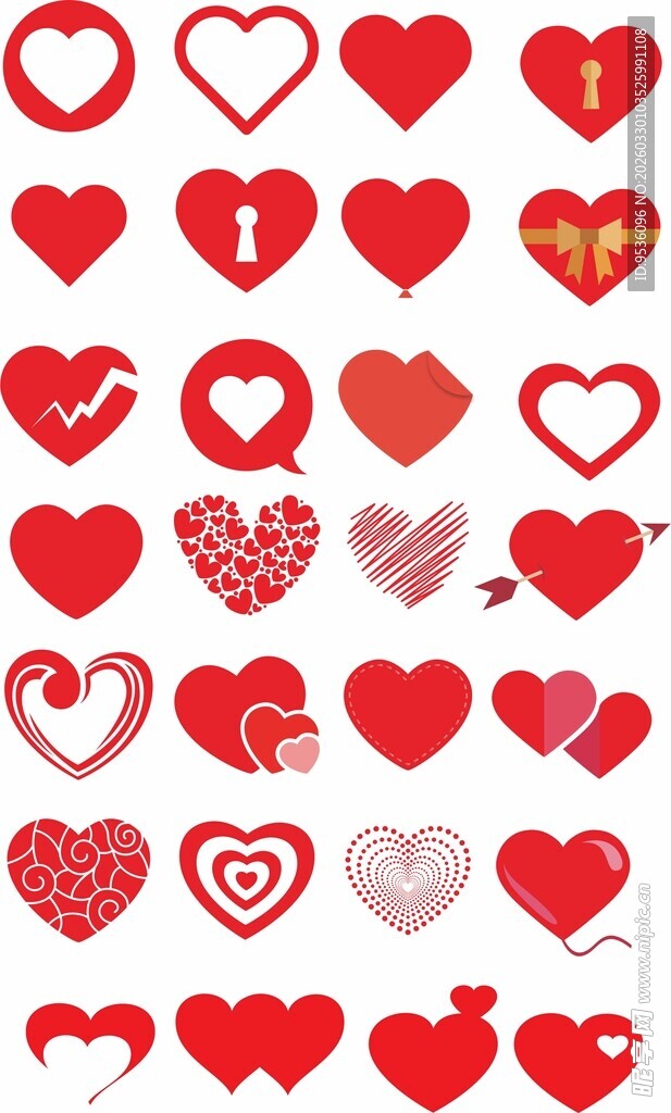 多样红心图案素材