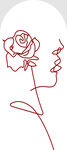 玫瑰线条头像设计艺术