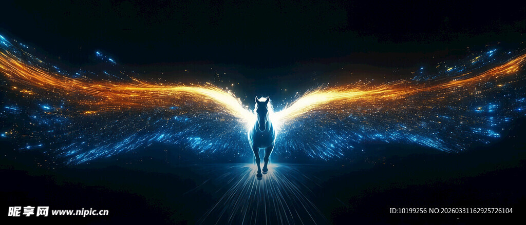 梦幻发光羽翼人物形象