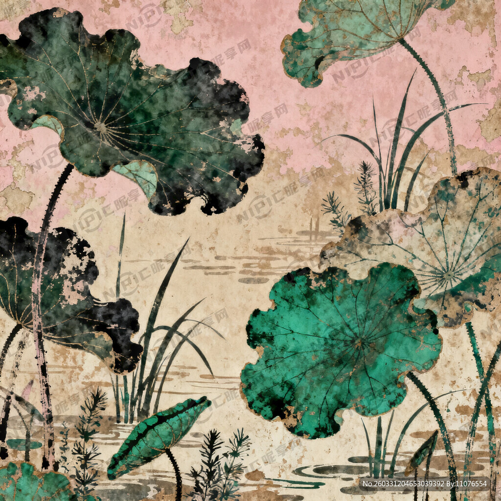 色彩搭配：主色调为复古藕粉色浅