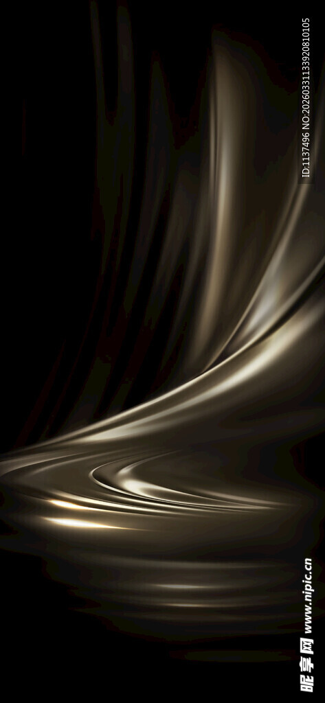 黑色背景下的流动光影