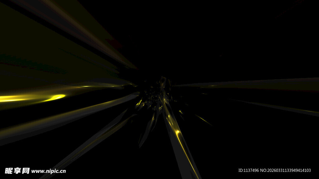 黑色背景下的金色光线效果