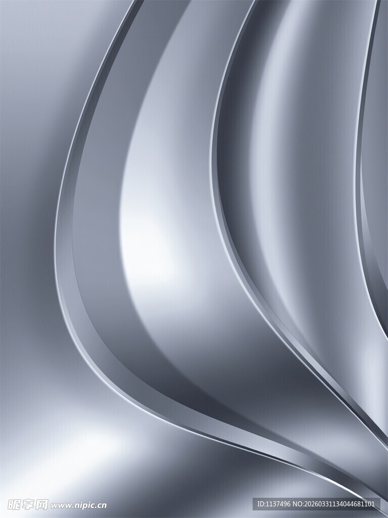 银色流动质感抽象背景图