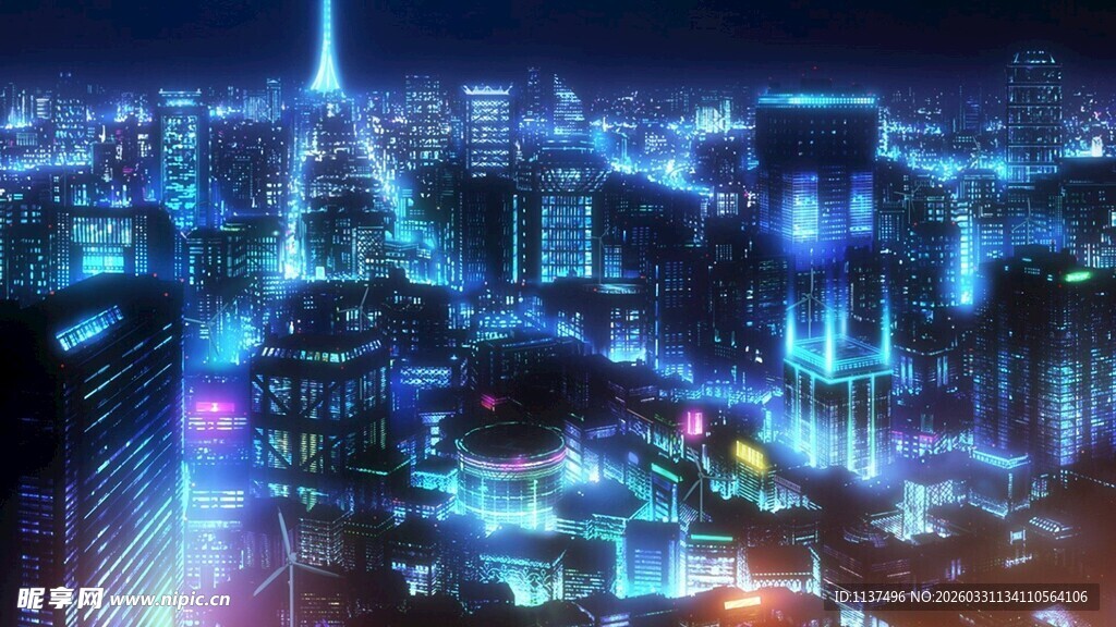 璀璨都市夜景俯瞰图