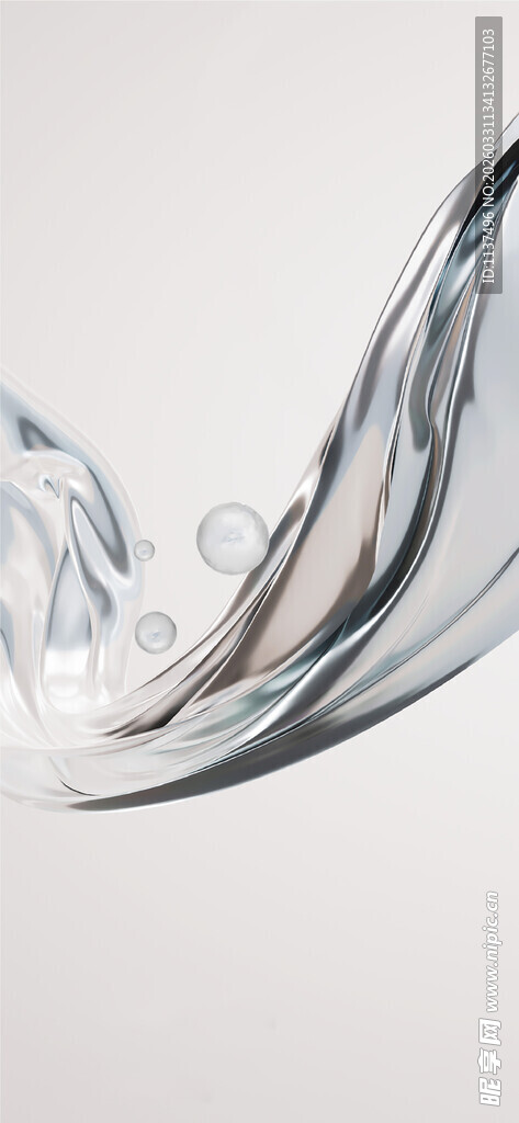 流动金属质感曲线图案