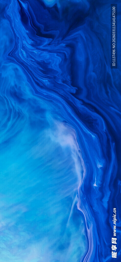 梦幻蓝色流体纹理画面