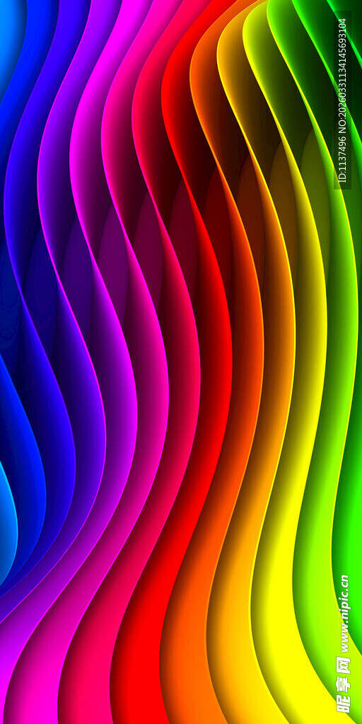 绚丽多彩波浪形抽象图案