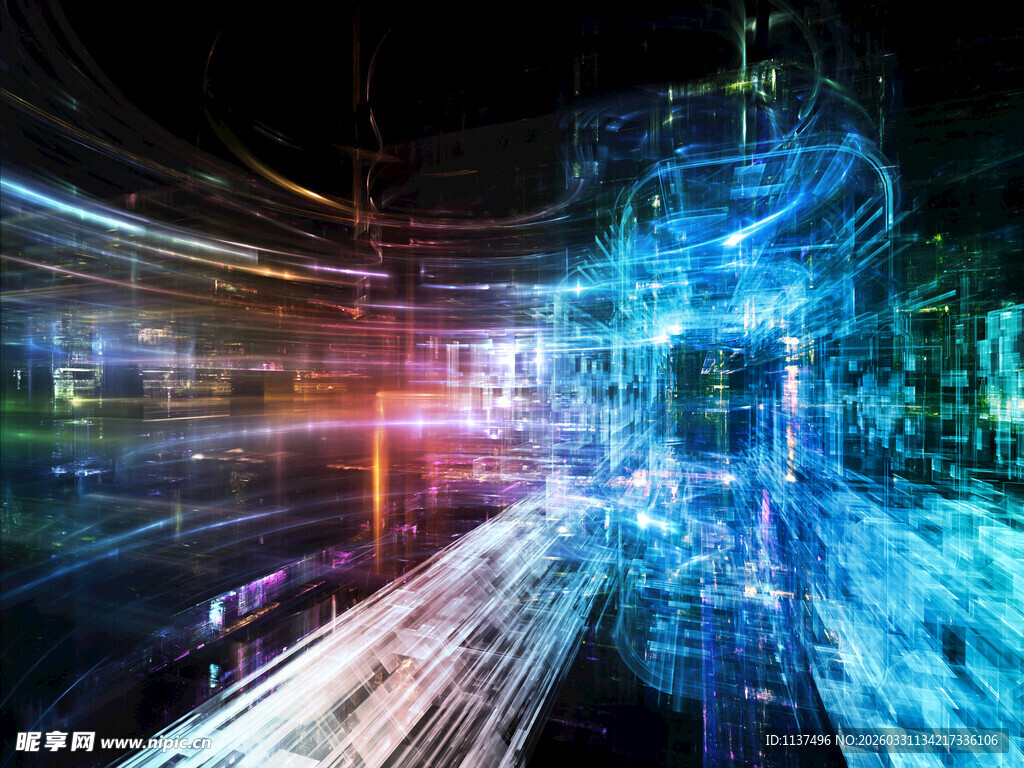 科技感十足的未来光影场景