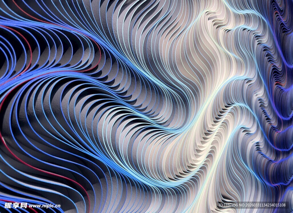 梦幻蓝白抽象流体纹理