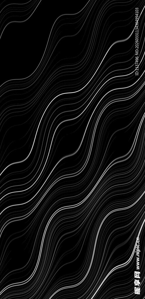 黑色波浪线条抽象背景图