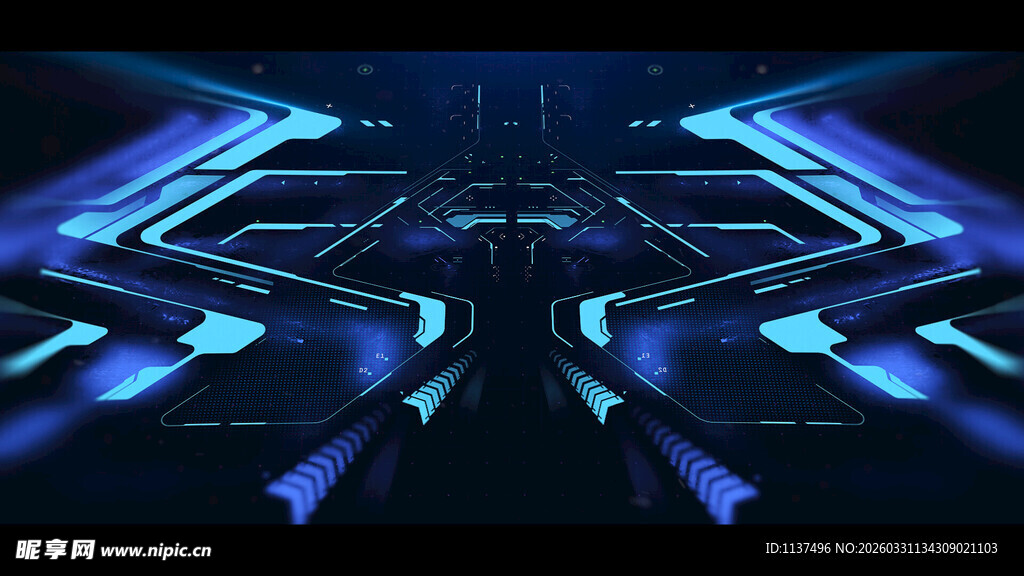 炫酷蓝光科技风舞台场景