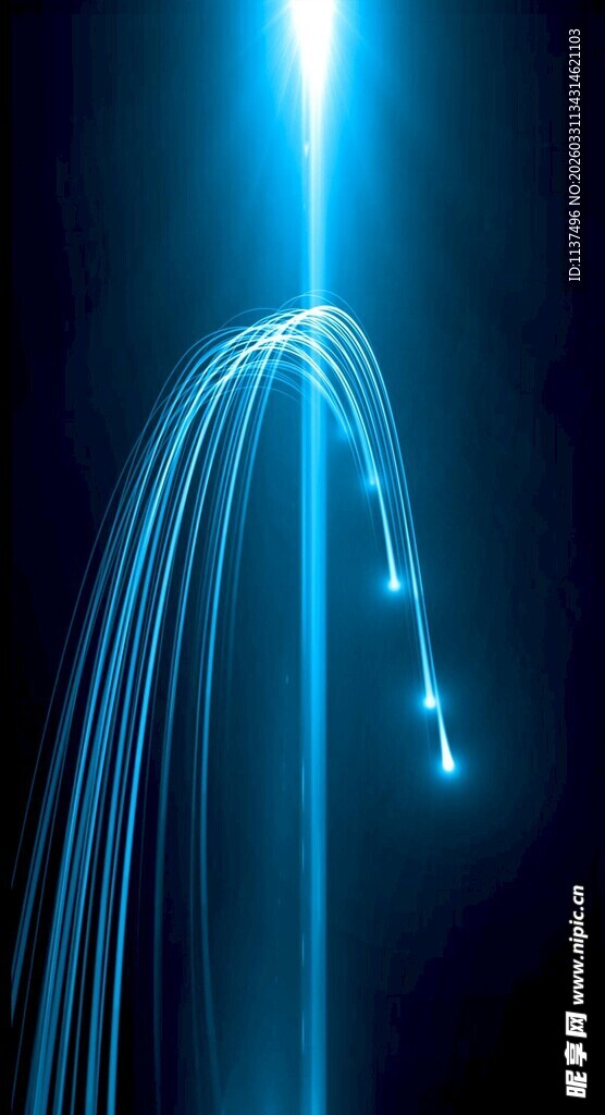 蓝色光绘线条梦幻场景