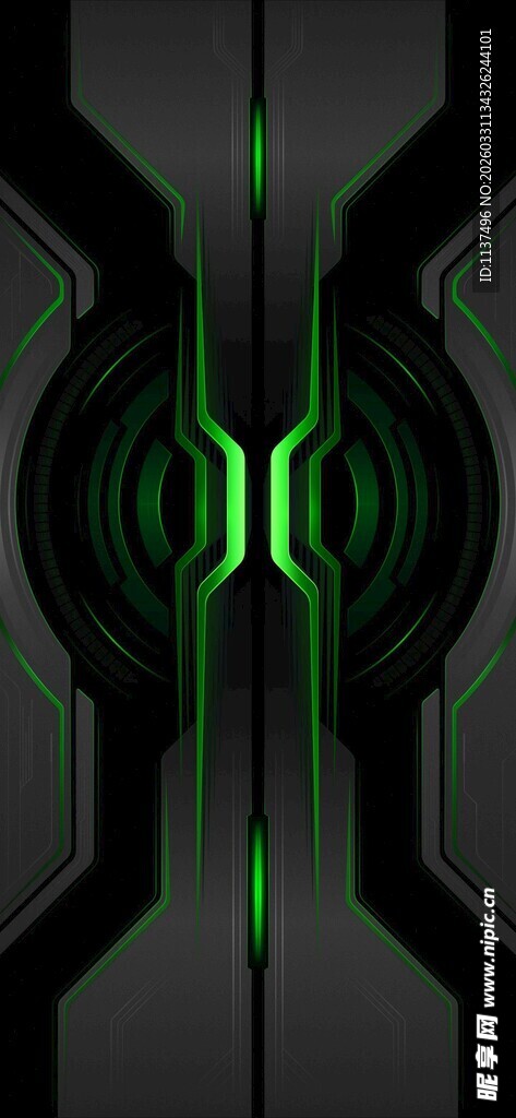 未来感炫酷绿色科技图案