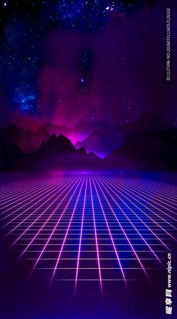 梦幻紫蓝光线星空背景