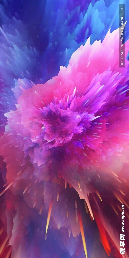 梦幻绚丽的抽象花朵景象