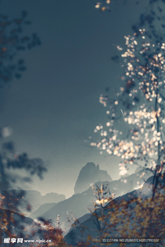 山间美景 光影交错的自然