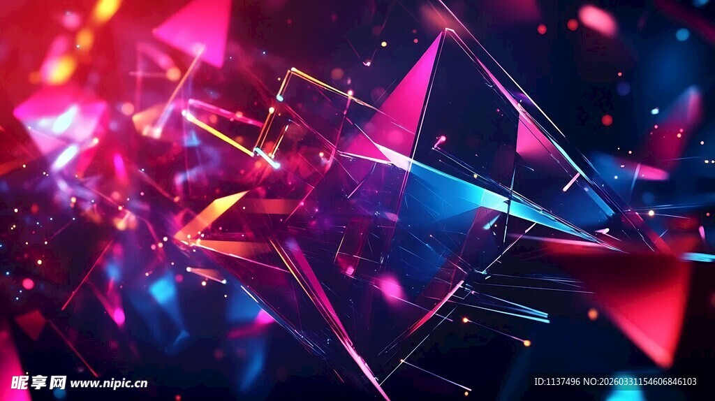 炫彩几何抽象艺术背景图