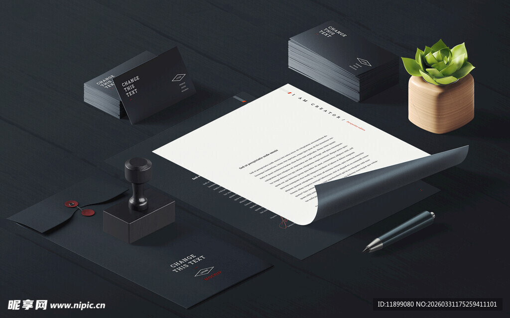 VI样机 简约桌面文具办公用品