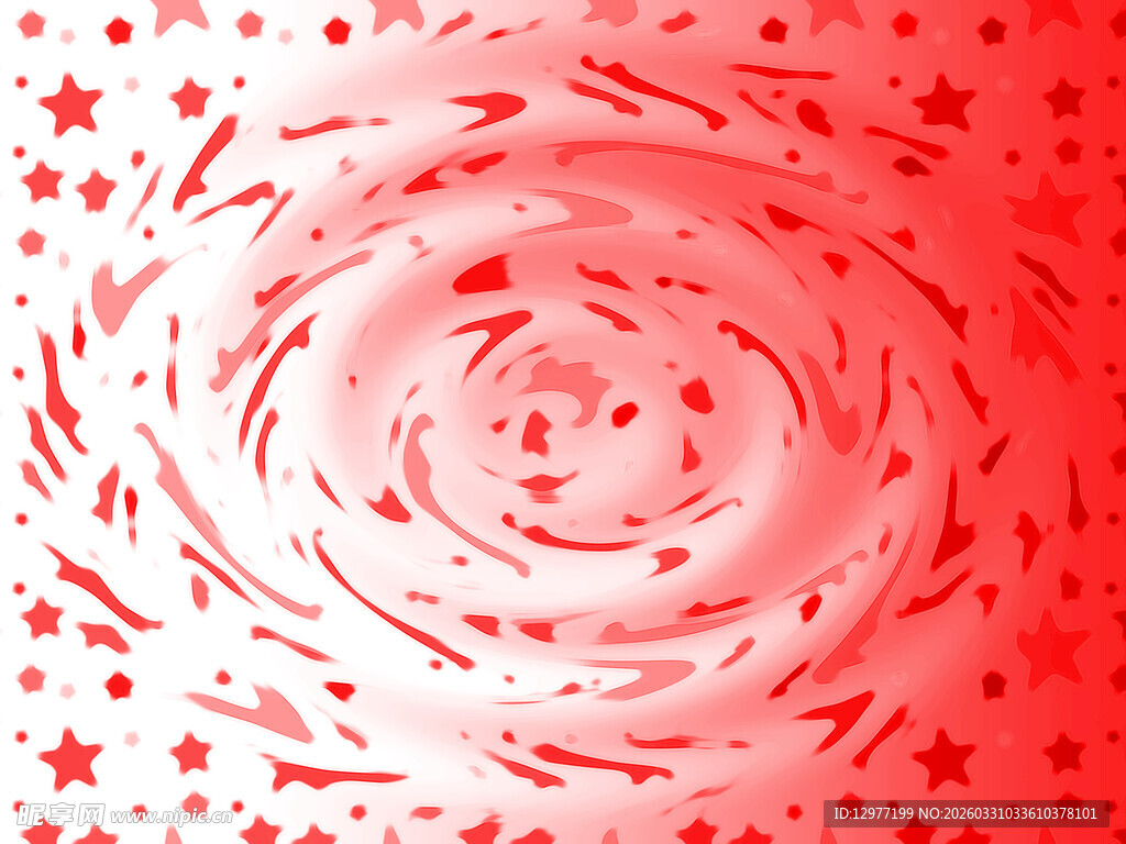 红色漩涡星星图案背景