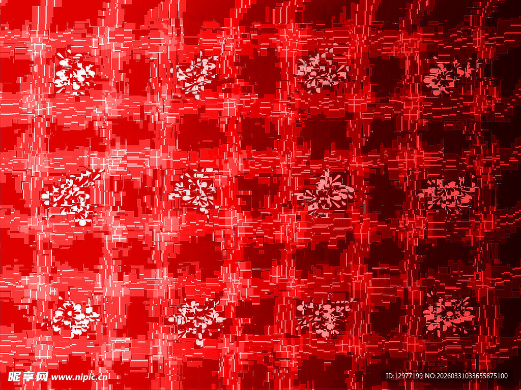 红色花纹图案背景