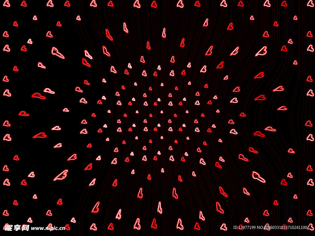 红色宝石放射状排列图案