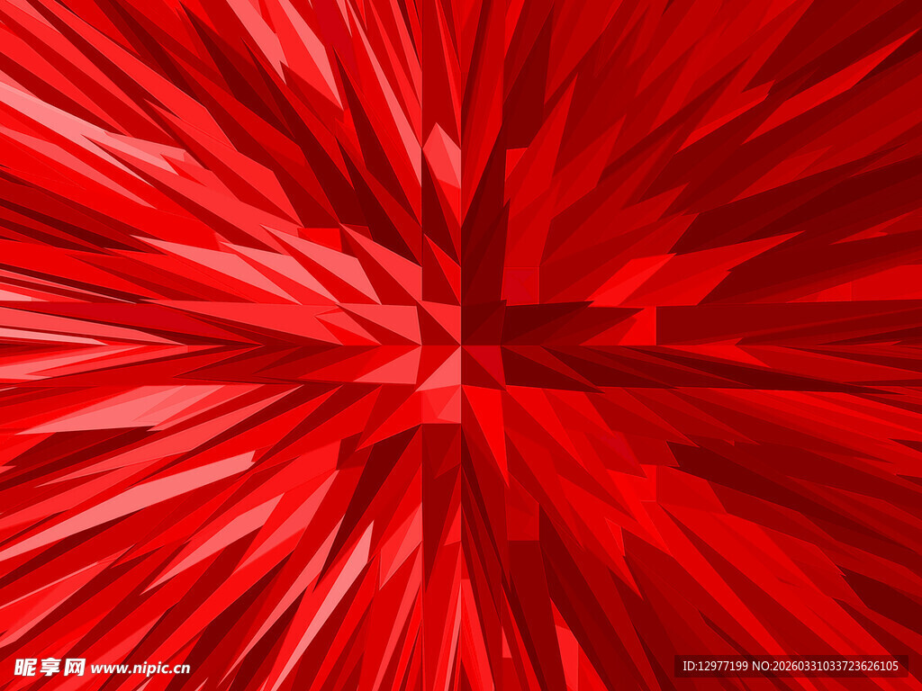 红色放射状几何纹理背景