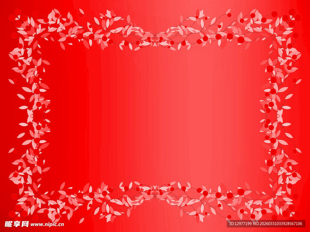 红色花纹边框背景图