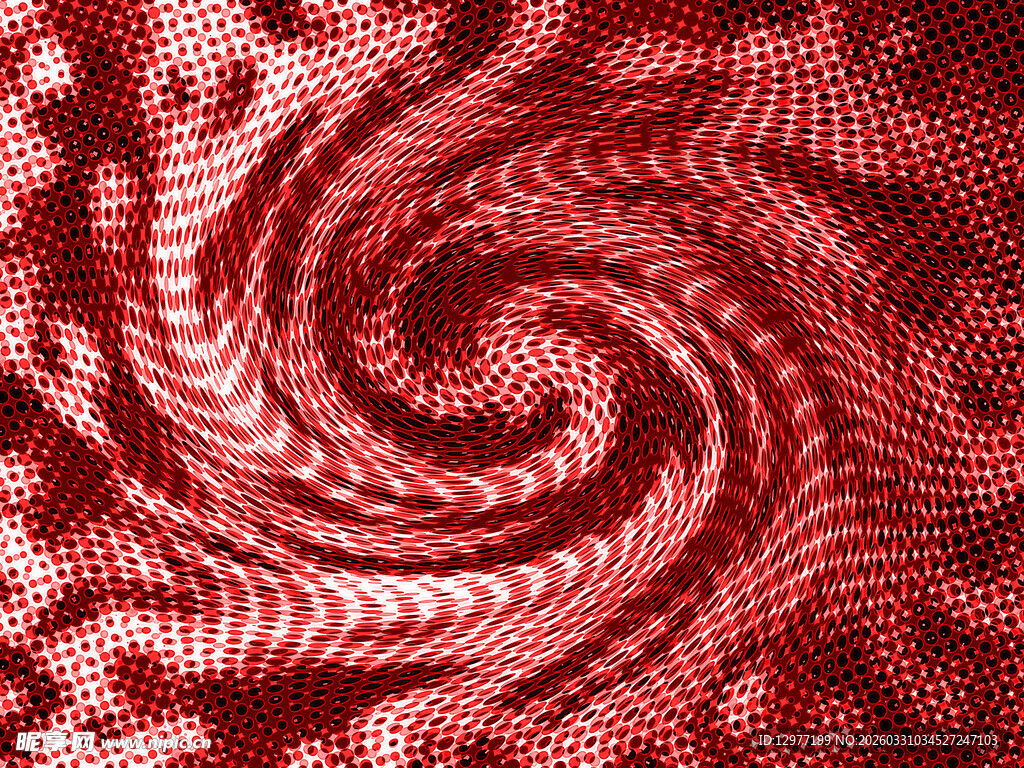 红色螺旋纹理织物图案