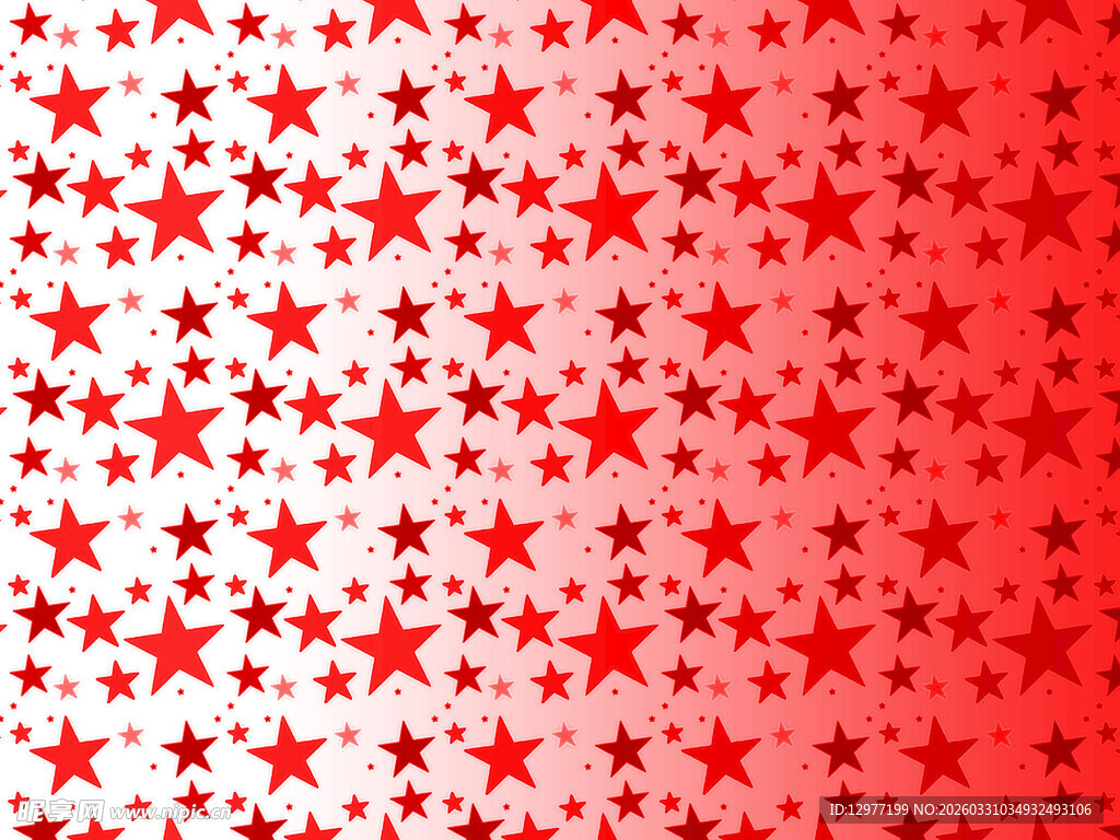 红色渐变星星图案背景