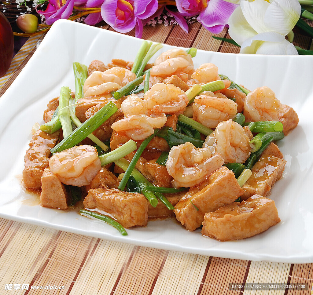 香葱虾球烧豆腐