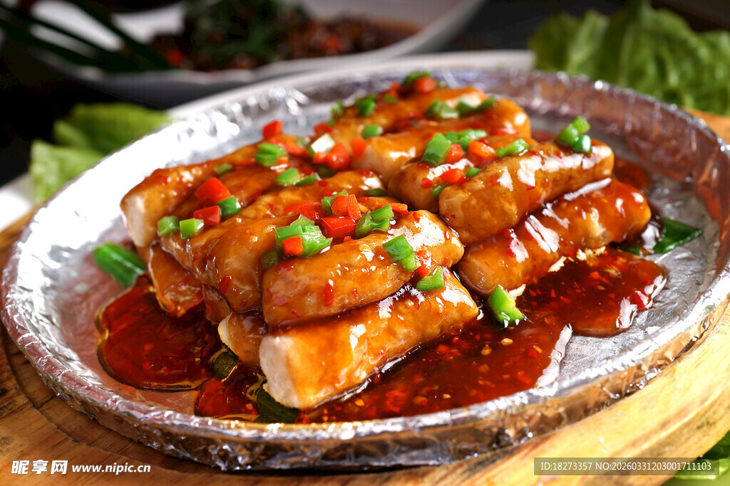 铁板茄汁白果条