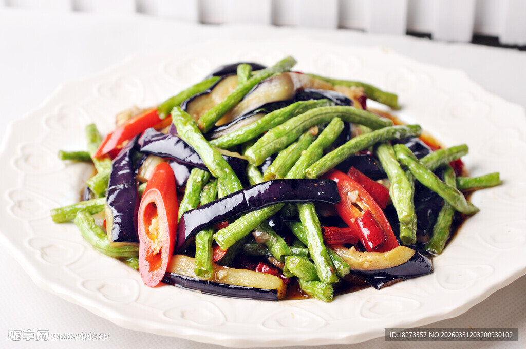 长豆角炒茄子