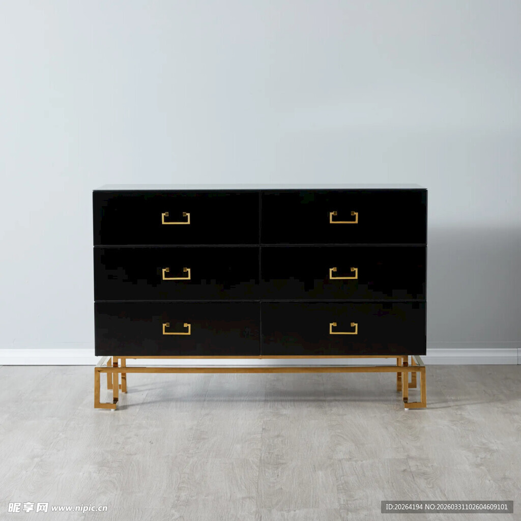 黑金风格抽屉柜