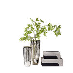 简约花瓶与绿植组合摆件