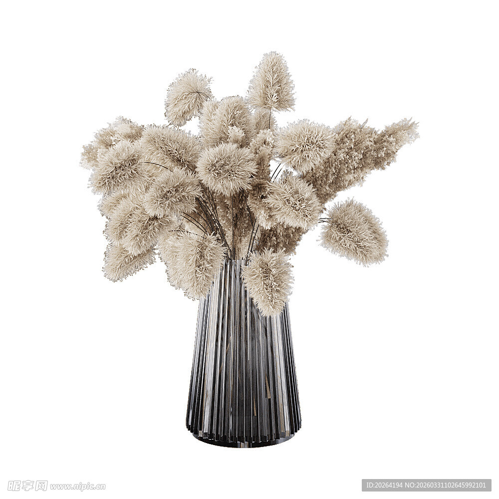 简约花瓶中的干花装饰