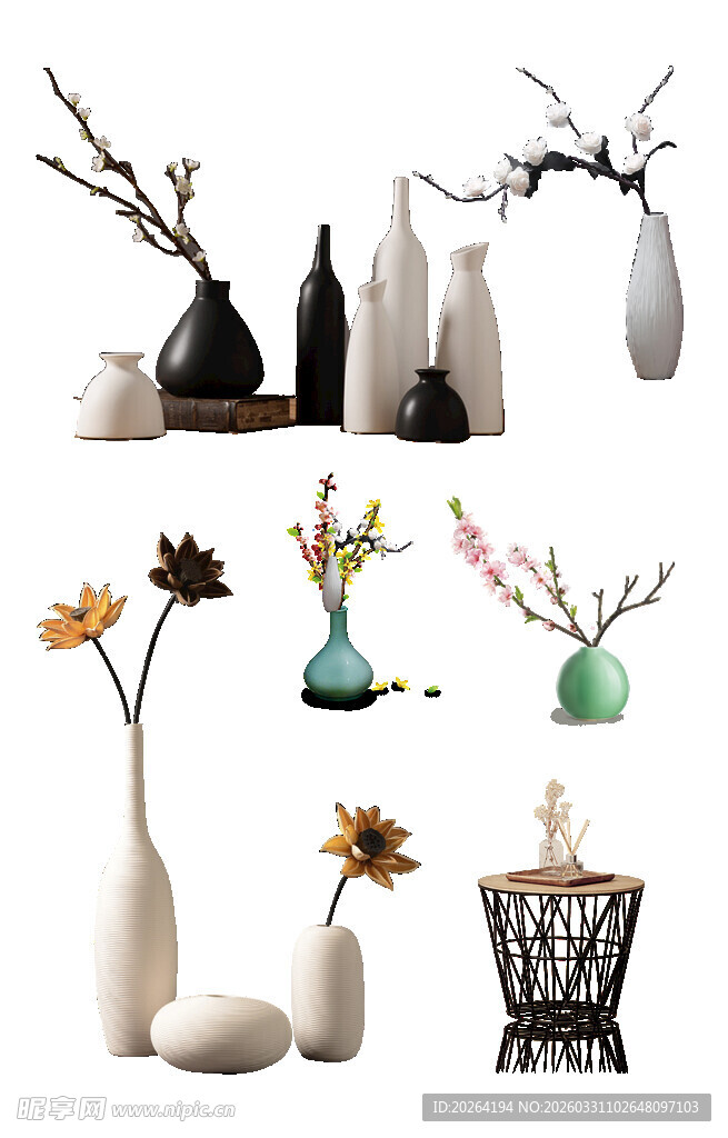 简约花瓶插花装饰摆件