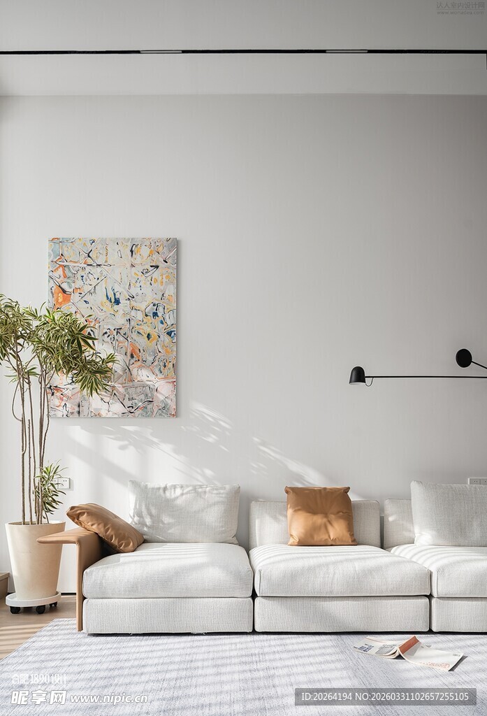 简约现代风客厅沙发场景