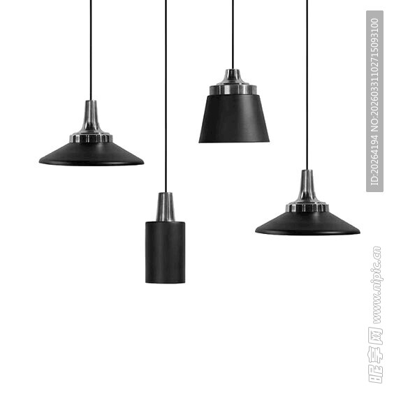 简约现代黑色吊灯组合