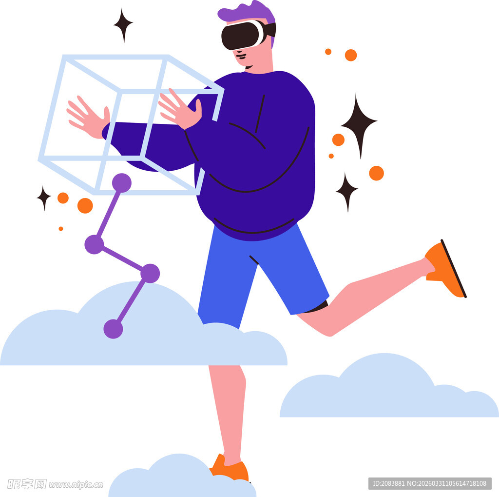 男子畅享虚拟现实体验