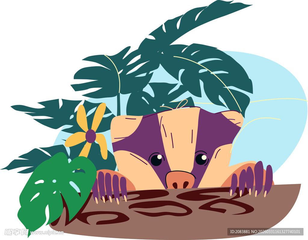 丛林中的可爱食蚁兽