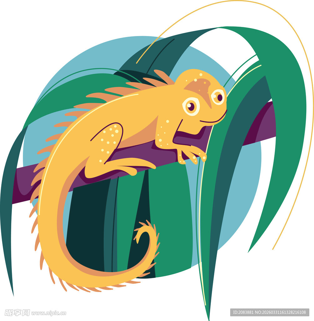 树枝上的可爱变色龙