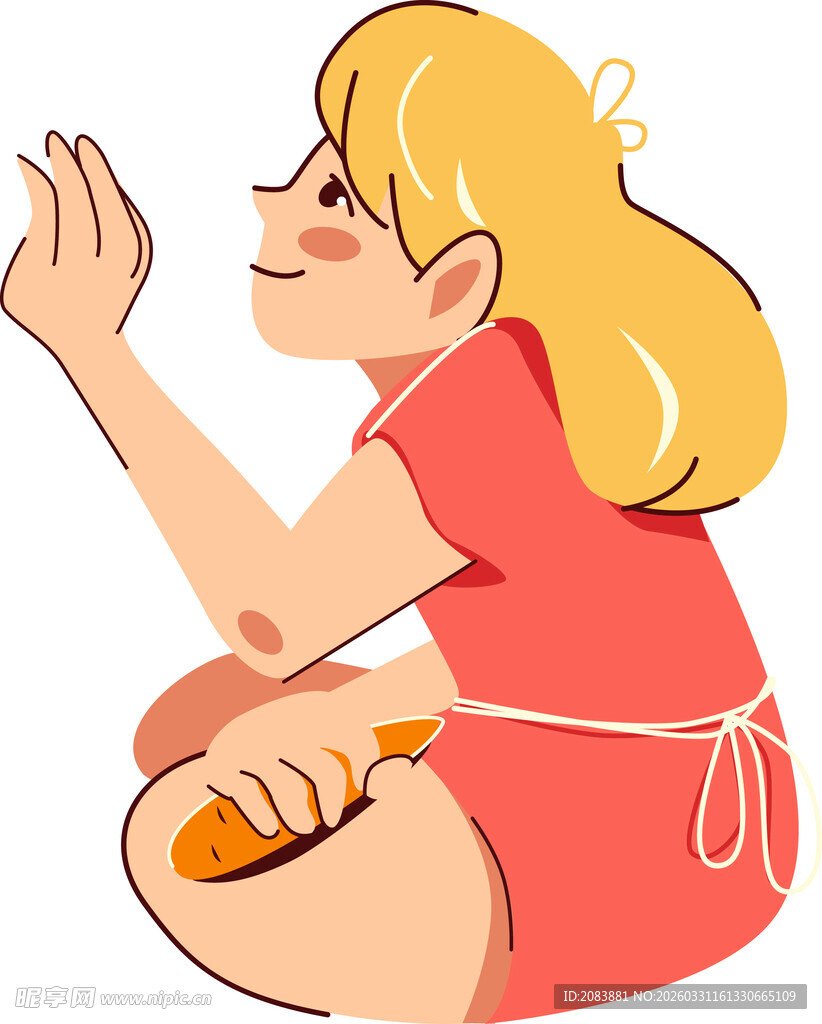 坐着的金发女子