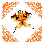 中式传统蝙蝠双鱼装饰图案