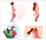 孕妇风采插画集合